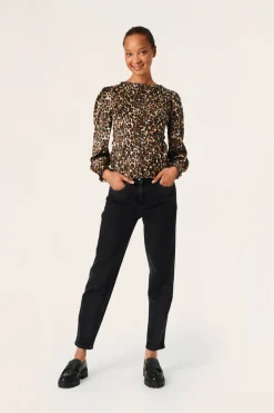Online Soaked in Luxury SLMarge Bluse BeigeLeopard