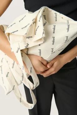 Outlet Soaked in Luxury SLSoaked Taske OatmealLogoPrint