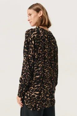New Soaked in Luxury SLZaya Bluse Tiger´sEyeLeafPrint